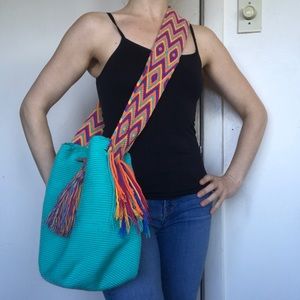 Wayuu Colombia Hand Woven embroidered Mochila Bag